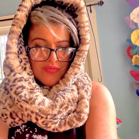 Leopard fur infinity scarf long - Picture 4 of 5